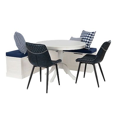 Linon Tobin 5-pc. Nook Set with Storage Bench and Upholstered Chairs