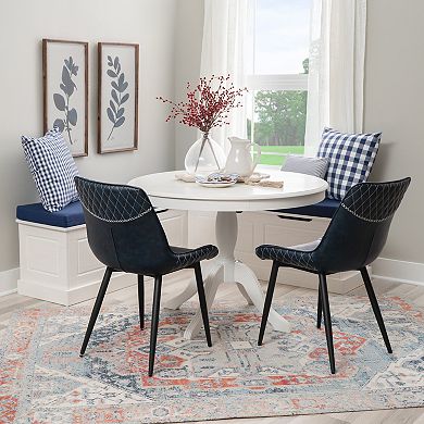 Linon Tobin 5-pc. Nook Set with Storage Bench and Upholstered Chairs