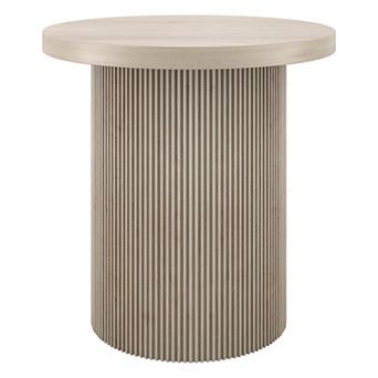 Finley & Sloane Isa 22" Wide Round Fluted Side Table