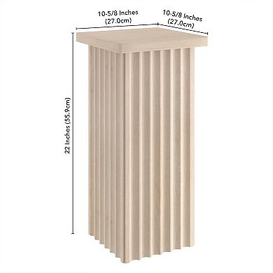 Finley & Sloane Bourne 10.75" Wide Square Fluted Side Table