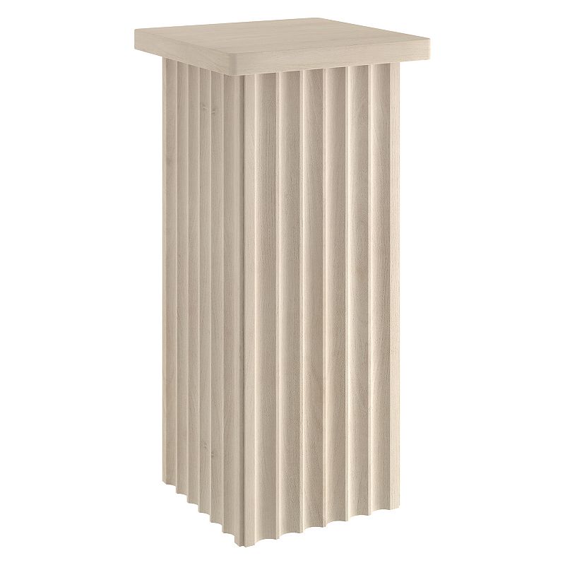 Finley & Sloane Bourne 10.75" Wide Square Fluted Side Table, Alder White