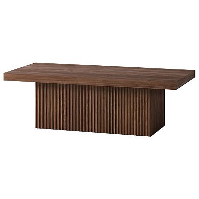 Finley & Sloane Torren 48" Wide Rectangular Fluted Coffee Table