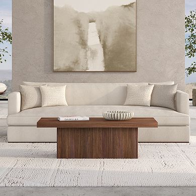 Finley & Sloane Torren 48" Wide Rectangular Fluted Coffee Table