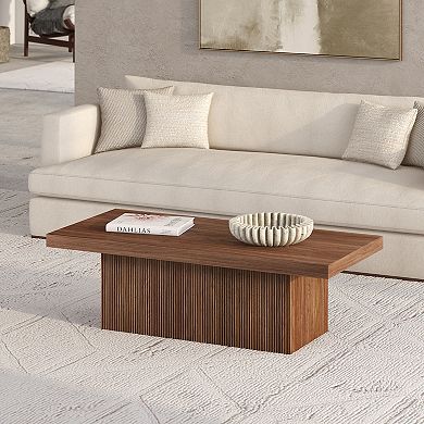Finley & Sloane Torren 48" Wide Rectangular Fluted Coffee Table