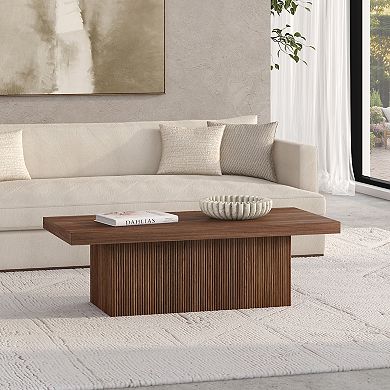 Finley & Sloane Torren 48" Wide Rectangular Fluted Coffee Table