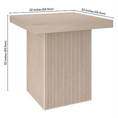 Finley & Sloane Torren 22" Wide Square Fluted Side Table
