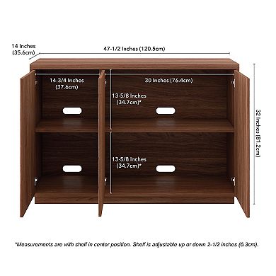 Finley & Sloane Alston 48" Wide Rectangular Fluted Buffet Table