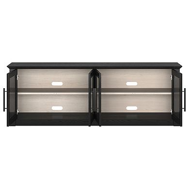 Finley & Sloane Thornwell Rectangular TV Stand for TVs up to 78 Inches with Glass Doors