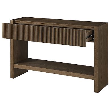 Finley & Sloane 48" Rectangular Solid Wood Fluted Console Table