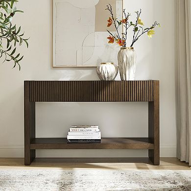 Finley & Sloane 48" Rectangular Solid Wood Fluted Console Table