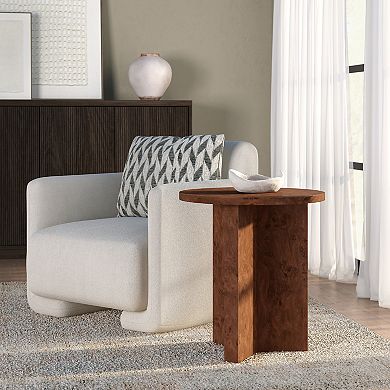 Finley & Sloane Anders 20" Burled Side Table