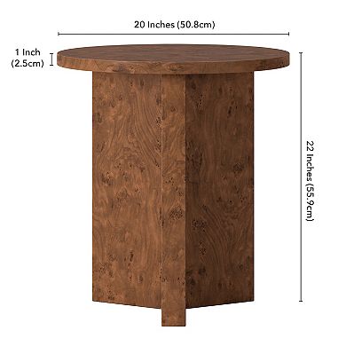 Finley & Sloane Anders 20" Burled Side Table