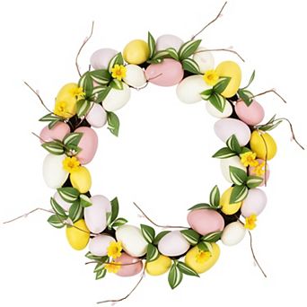 Northlight 22-Inch Easter Eggs & Flower Buds Artificial Wreath