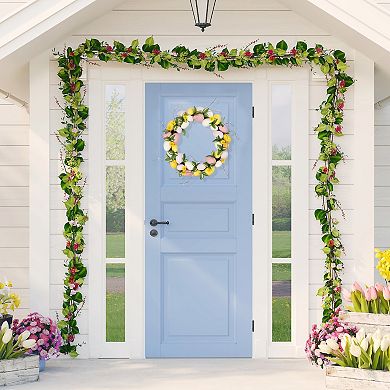 Northlight 22-Inch Easter Eggs & Flower Buds Artificial Wreath