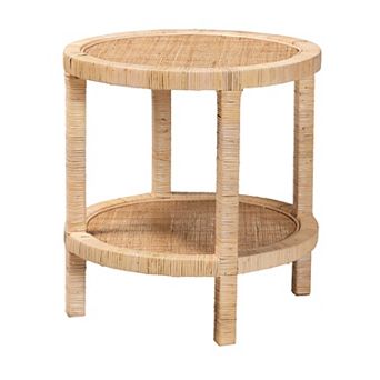 bali & pari Bella Natural Rattan Round End Table