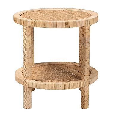 bali & pari Bella Natural Rattan Round End Table