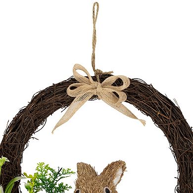 Northlight Floral Grapevine Spring Easter Wreath with Rabbit - 12 Inches
