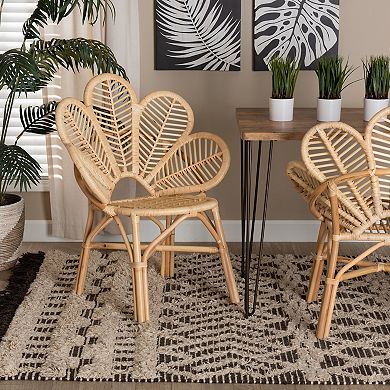 bali & pari Natural Rattan Flower Chair