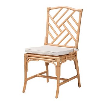 bali & pari Rio Natural Rattan Dining Chair with Cushion