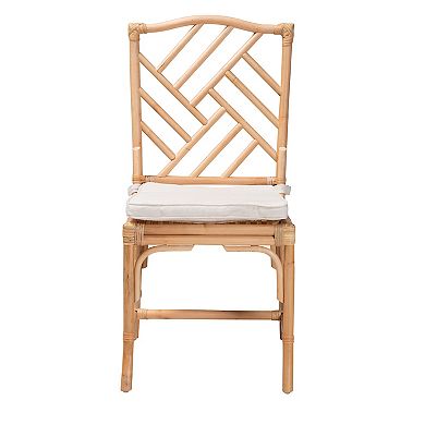 bali & pari Rio Natural Rattan Dining Chair with Cushion