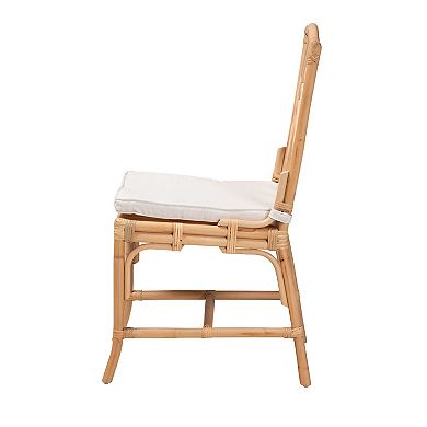 bali & pari Rio Natural Rattan Dining Chair with Cushion