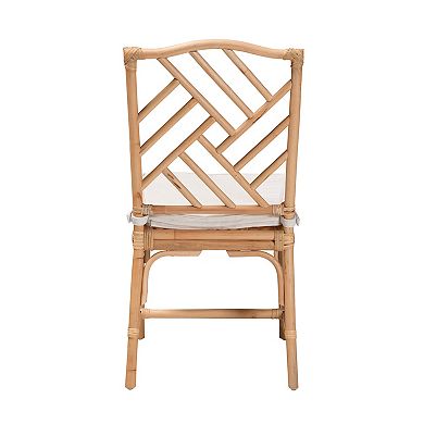 bali & pari Rio Natural Rattan Dining Chair with Cushion