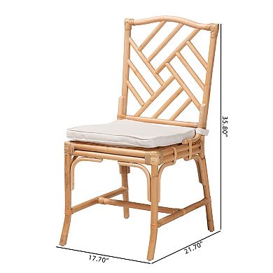 bali & pari Rio Natural Rattan Dining Chair with Cushion
