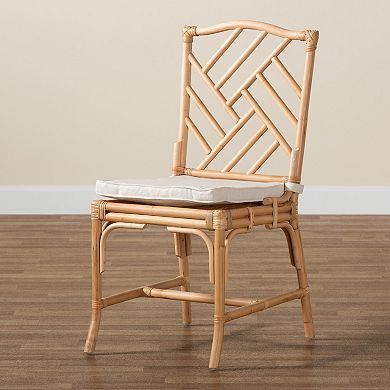 bali & pari Rio Natural Rattan Dining Chair with Cushion