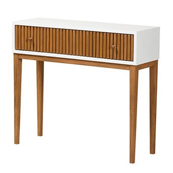bali & pari Odile Console Table with Drawer and Wood Legs