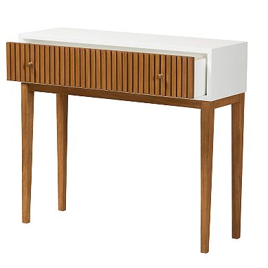 bali & pari Odile Console Table with Drawer and Wood Legs
