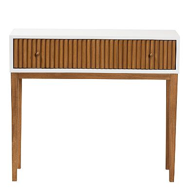 bali & pari Odile Console Table with Drawer and Wood Legs