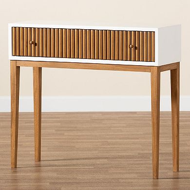 bali & pari Odile Console Table with Drawer and Wood Legs