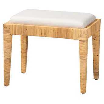bali & pari Natural Rattan Ottoman with Cushion