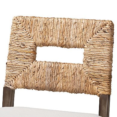 bali & pari Porsha Seagrass Counter Stool with Upholstered Seat