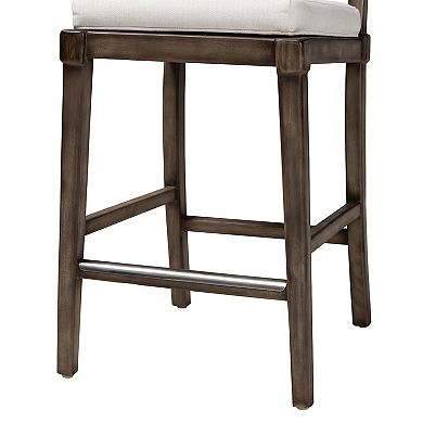 bali & pari Porsha Seagrass Counter Stool with Upholstered Seat