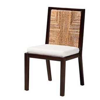 bali & pari Joana Seagrass Dining Chair with Upholstered Seat