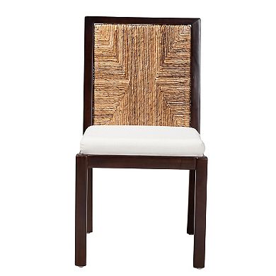 bali & pari Joana Seagrass Dining Chair with Upholstered Seat