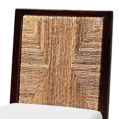 bali & pari Joana Seagrass Dining Chair with Upholstered Seat