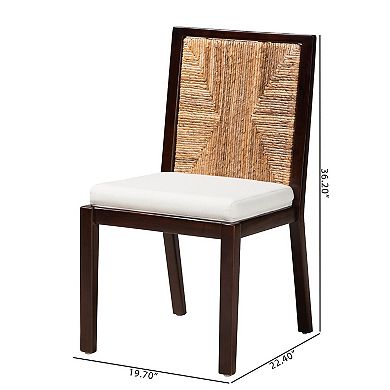 bali & pari Joana Seagrass Dining Chair with Upholstered Seat