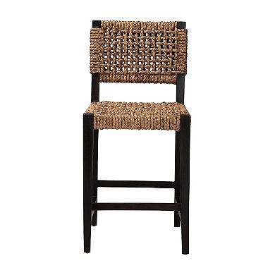 bali & pari Alise Seagrass Counter Stool with Woven Back and Seat