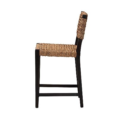 bali & pari Alise Seagrass Counter Stool with Woven Back and Seat