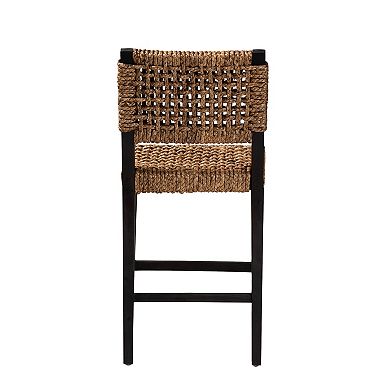 bali & pari Alise Seagrass Counter Stool with Woven Back and Seat