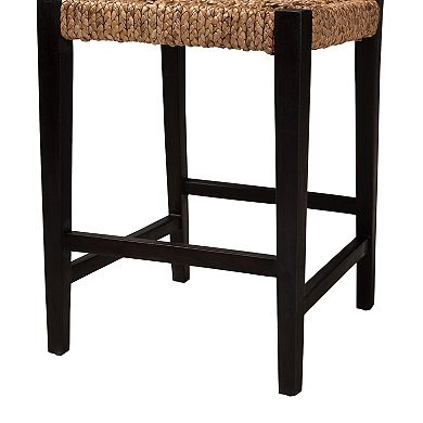 bali & pari Alise Seagrass Counter Stool with Woven Back and Seat