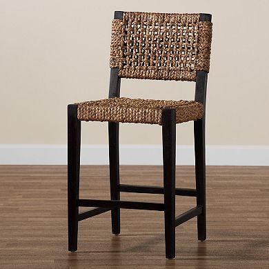 bali & pari Alise Seagrass Counter Stool with Woven Back and Seat