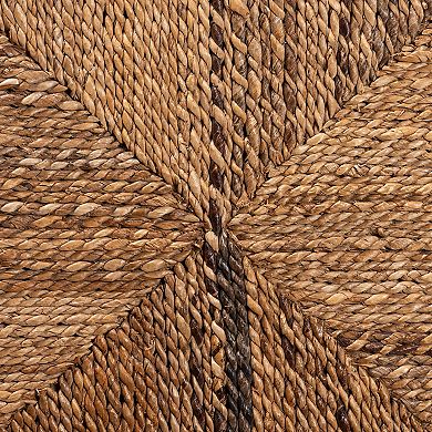 bali & pari Laymi Seagrass Dining Chair with Dark Wood Legs