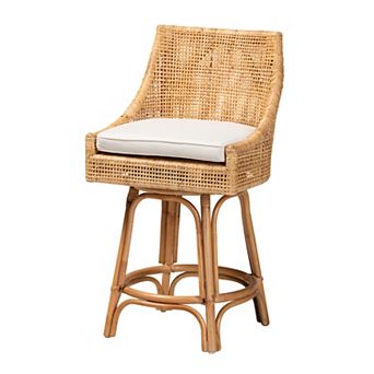 bali & pari Bella Natural Rattan Counter Stool with Cushion