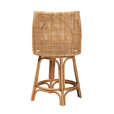 bali & pari Bella Natural Rattan Counter Stool with Cushion