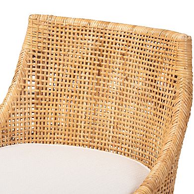 bali & pari Bella Natural Rattan Counter Stool with Cushion