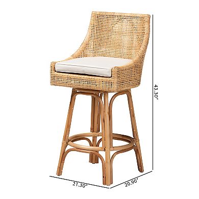 bali & pari Bella Natural Rattan Bar Stool