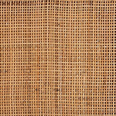 bali & pari Adelia Natural Rattan Nightstand with Drawer and Open Shelf